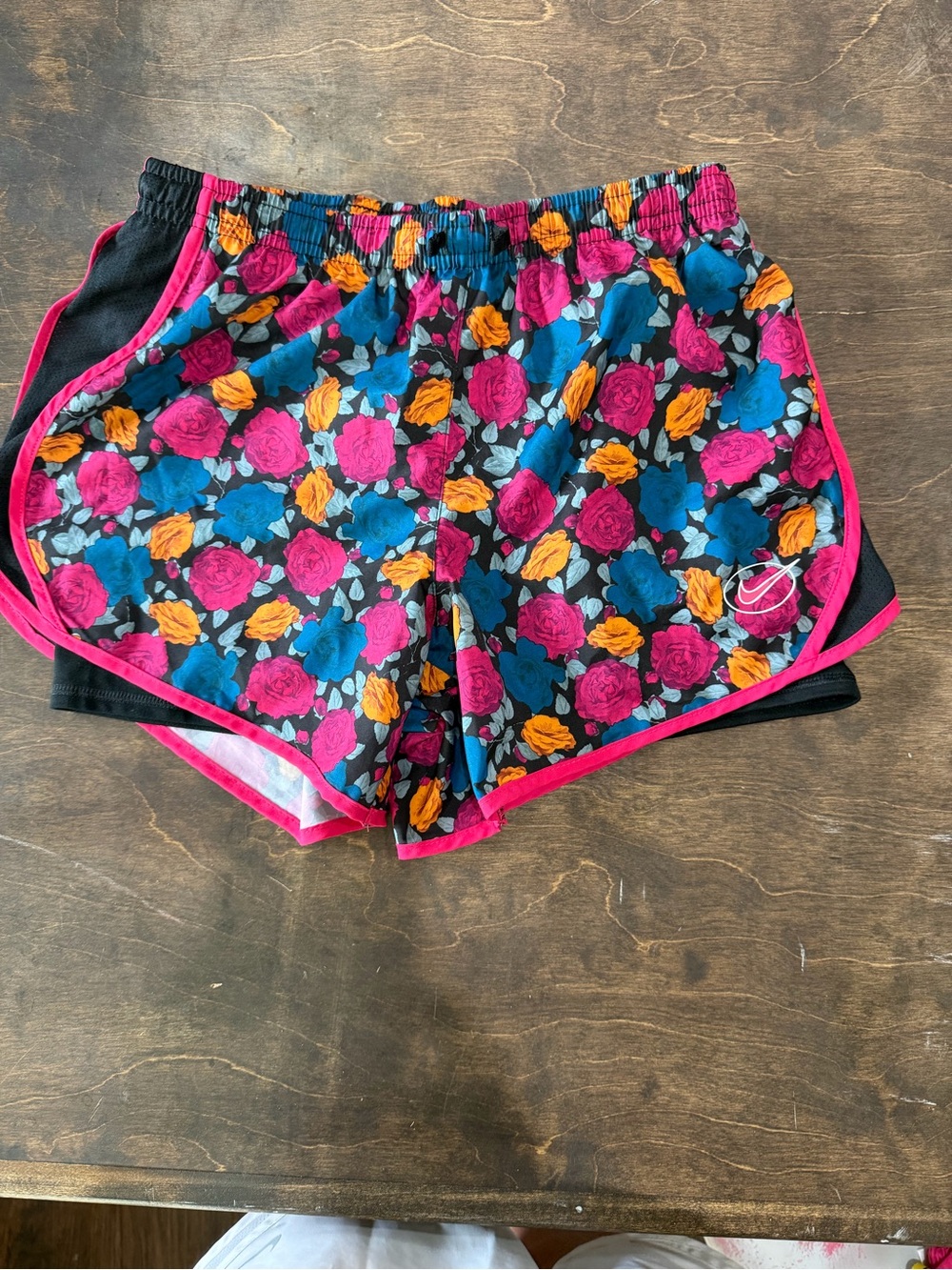 Nike kids Floral Athletic Shorts - Pink/Blue/Orange